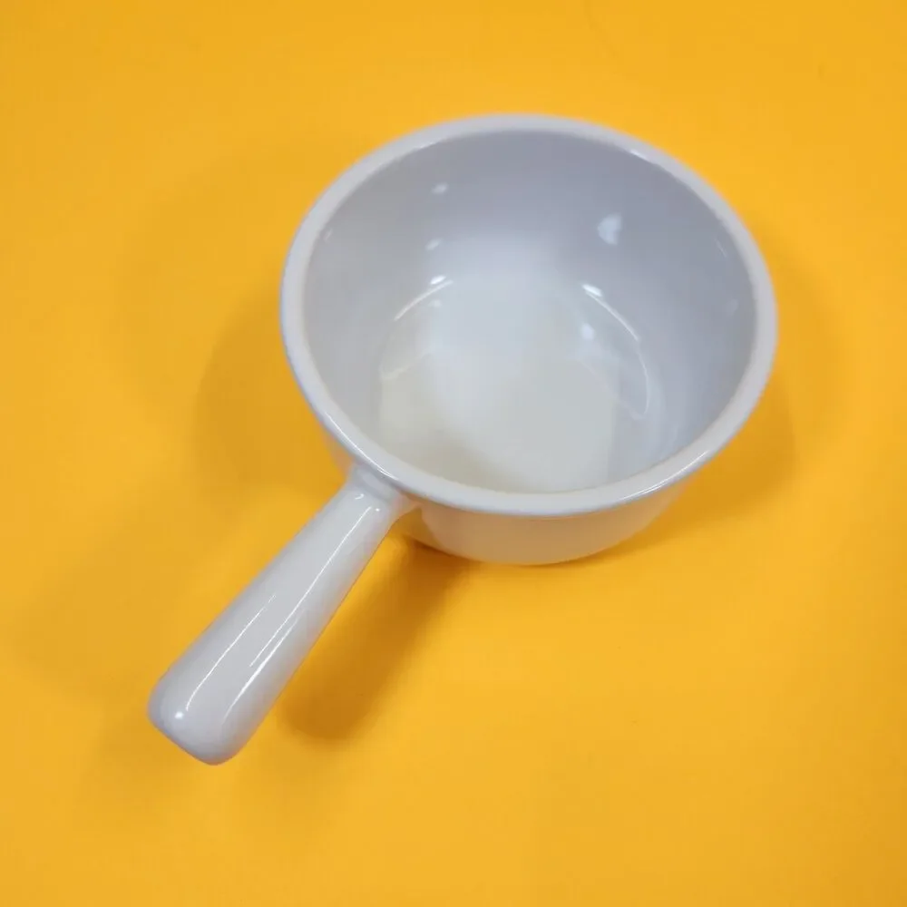 2 Le Creuset French Onion Handled Soup Bowls 1041 White Set Handle 5
